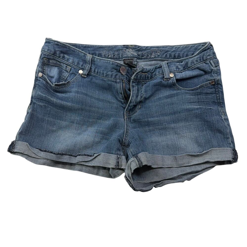 Express Women's Denim Jean Shorts Size 8 Cuffed‎ Festival Cowgirl Beach Casual
